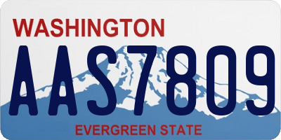 WA license plate AAS7809