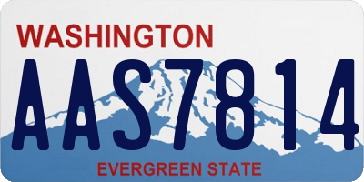 WA license plate AAS7814