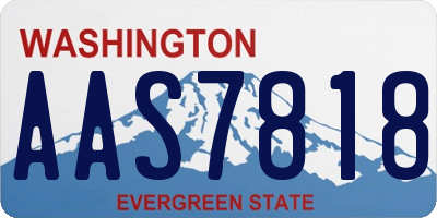 WA license plate AAS7818