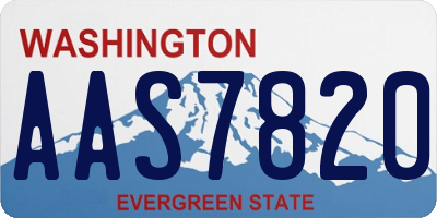 WA license plate AAS7820