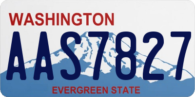 WA license plate AAS7827