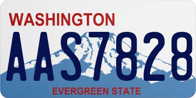 WA license plate AAS7828