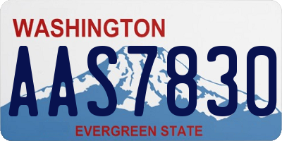 WA license plate AAS7830