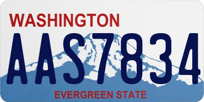WA license plate AAS7834