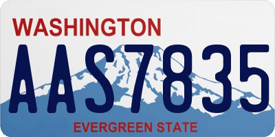 WA license plate AAS7835