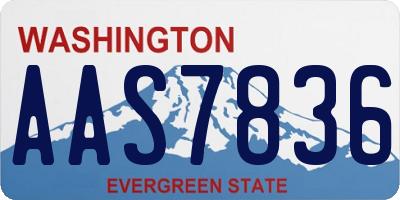 WA license plate AAS7836