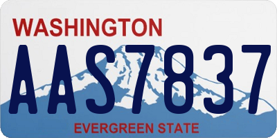 WA license plate AAS7837