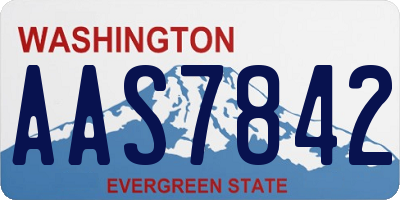 WA license plate AAS7842