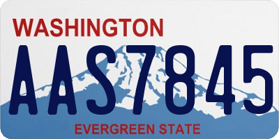 WA license plate AAS7845