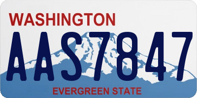 WA license plate AAS7847