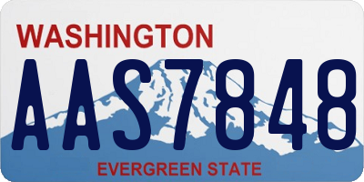 WA license plate AAS7848
