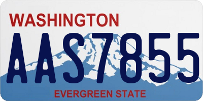 WA license plate AAS7855