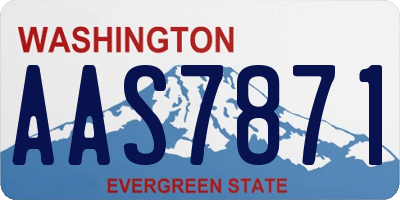 WA license plate AAS7871