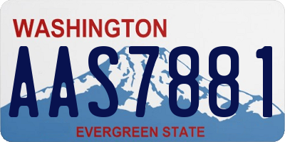 WA license plate AAS7881