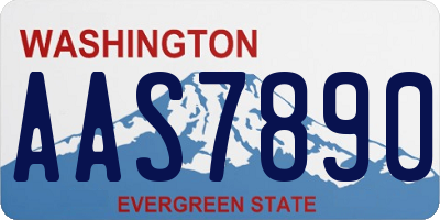 WA license plate AAS7890