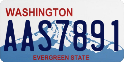 WA license plate AAS7891