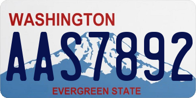 WA license plate AAS7892