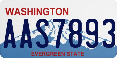 WA license plate AAS7893