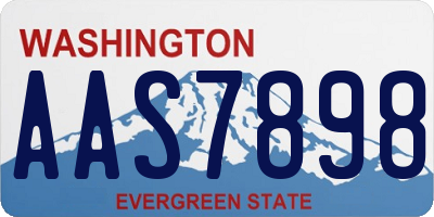 WA license plate AAS7898