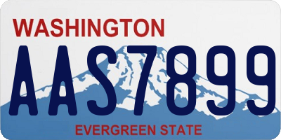 WA license plate AAS7899