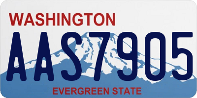 WA license plate AAS7905