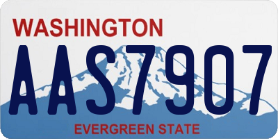 WA license plate AAS7907