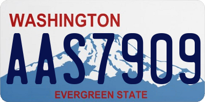 WA license plate AAS7909