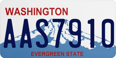 WA license plate AAS7910