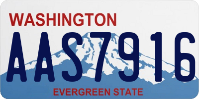 WA license plate AAS7916