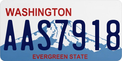 WA license plate AAS7918