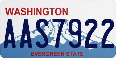 WA license plate AAS7922