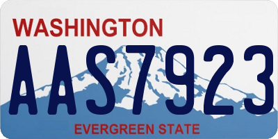 WA license plate AAS7923