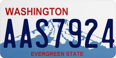 WA license plate AAS7924