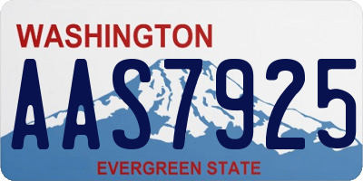 WA license plate AAS7925