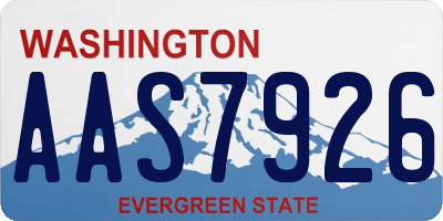 WA license plate AAS7926