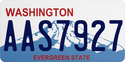 WA license plate AAS7927
