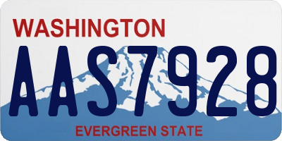 WA license plate AAS7928