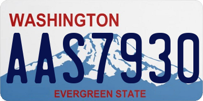 WA license plate AAS7930