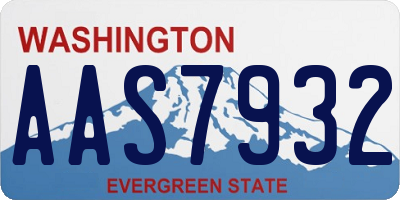 WA license plate AAS7932