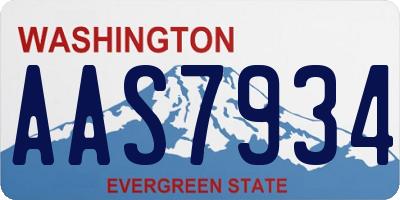 WA license plate AAS7934
