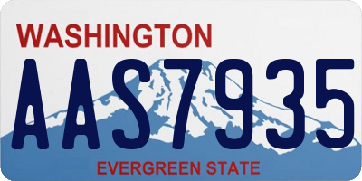 WA license plate AAS7935