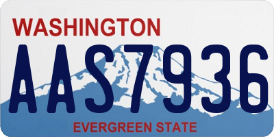 WA license plate AAS7936