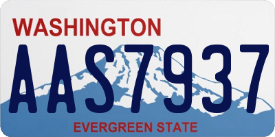 WA license plate AAS7937