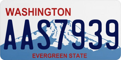 WA license plate AAS7939