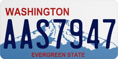 WA license plate AAS7947