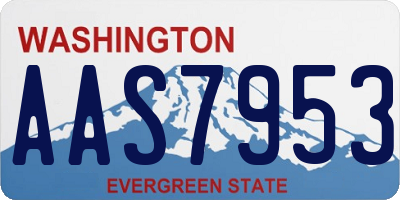 WA license plate AAS7953
