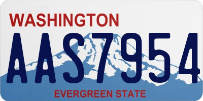WA license plate AAS7954