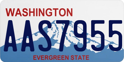 WA license plate AAS7955