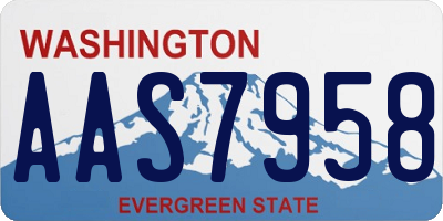 WA license plate AAS7958