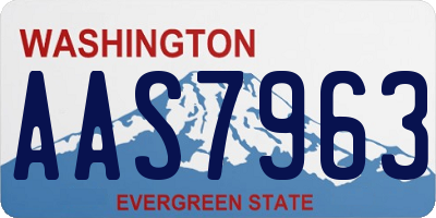 WA license plate AAS7963